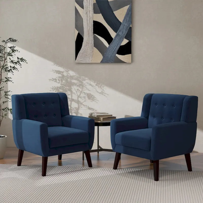 2 Set Modern Accent Chair Velvet Armchair
