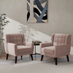 2 Set Modern Accent Chair Velvet Armchair