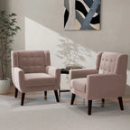2 Set Modern Accent Chair Velvet Armchair