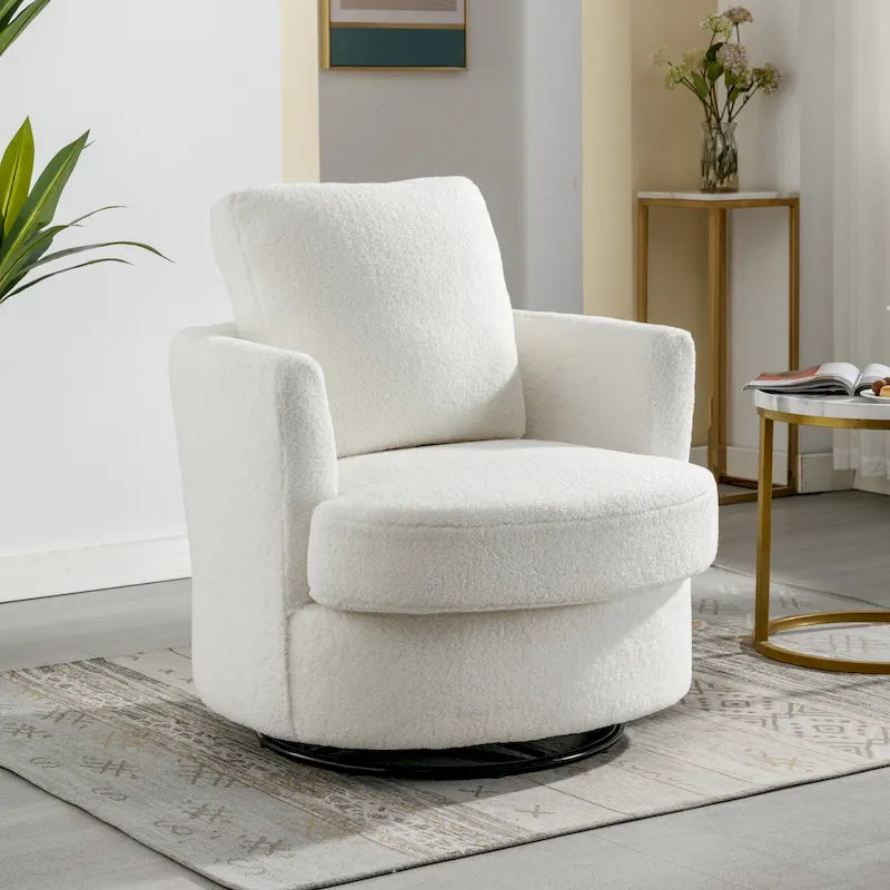 Sillón barril giratorio moderno tapizado para la sala de estar