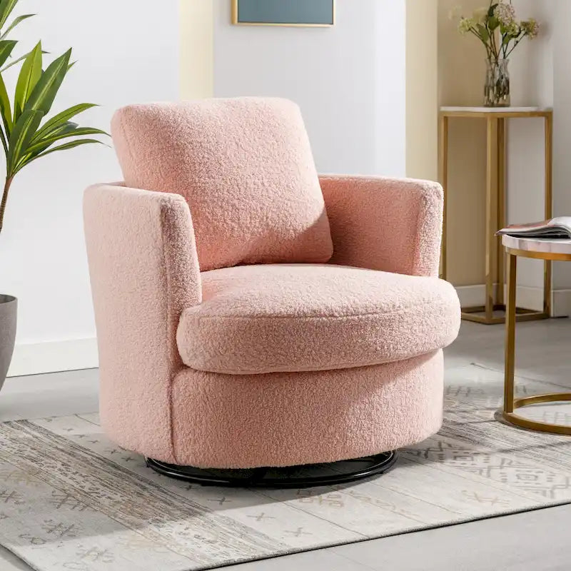 Sillón barril giratorio moderno tapizado para la sala de estar