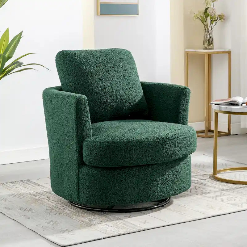 Sillón barril giratorio moderno tapizado para la sala de estar