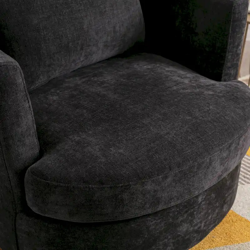 Poltrona barrel girevole moderna imbottita per il soggiorno