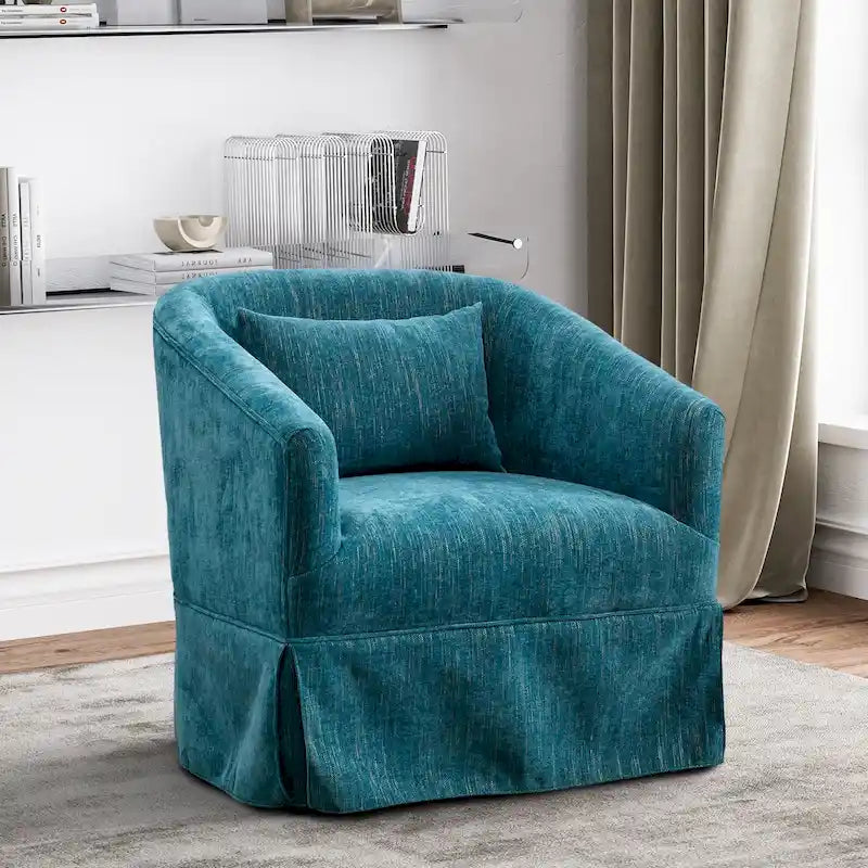 Ouyessir pehmustettu kääntyvä tynnyrituoli, 360° korostustuoli, kangaspäällysteinen käsinojatuoli