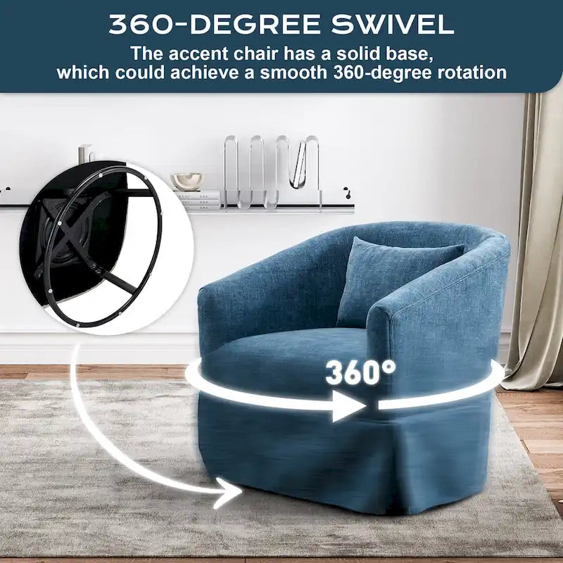 Ouyessir pehmustettu kääntyvä tynnyrituoli, 360° korostustuoli, kangaspäällysteinen käsinojatuoli