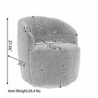Velvet Fabric Swivel Accent Armchair Barrel Chair With Powder Coating Metal Ring