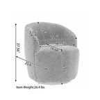 Velvet Fabric Swivel Accent Armchair Barrel Chair With Powder Coating Metal Ring