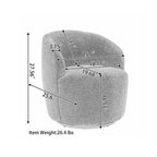 Velvet Fabric Swivel Accent Armchair Barrel Chair With Powder Coating Metal Ring