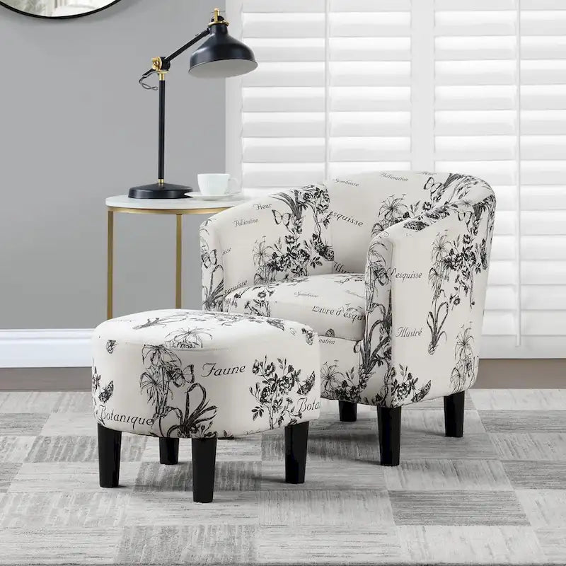 Sillón decorativo Churchill Take a Seat de Convenience Concepts con otomana
