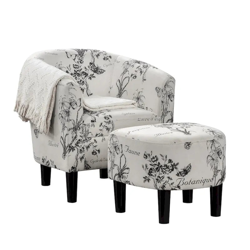 Convenience Concepts Take a Seat Churchill Accent Chair with Ottoman