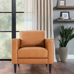 Premium Cowhide Leather Chair With High Density Cushions and Large Seating Space