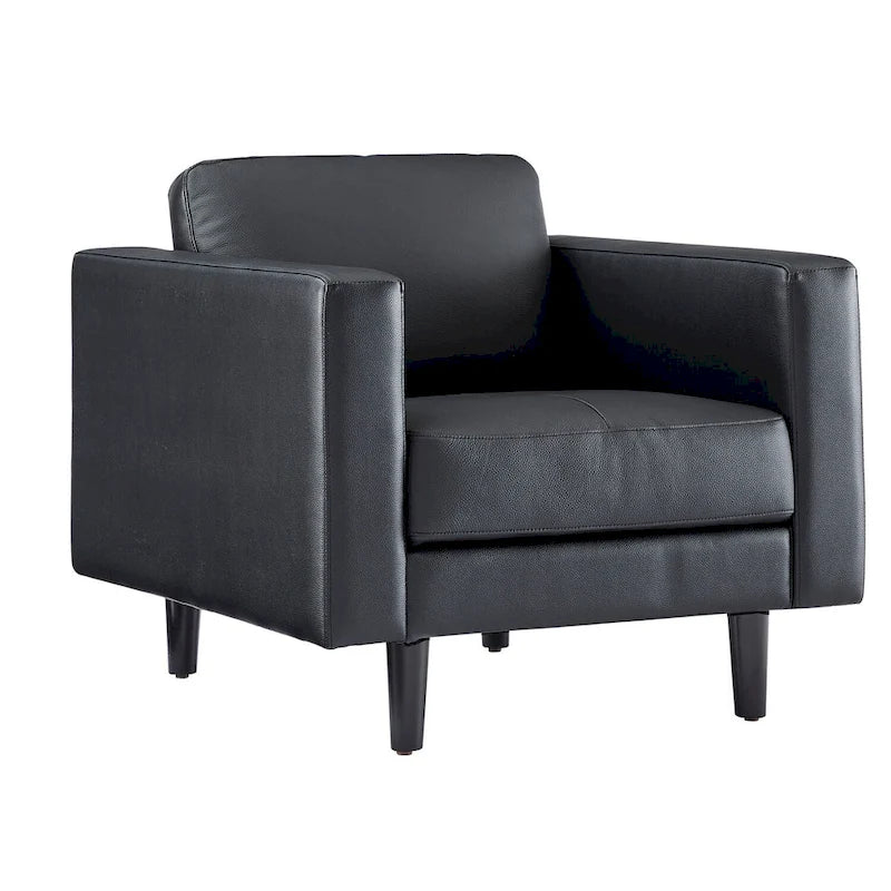 Premium Cowhide Leather Chair With High Density Cushions and Large Seating Space