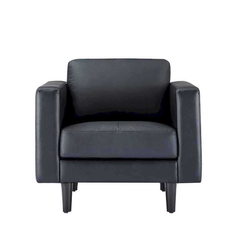 Premium Cowhide Leather Chair With High Density Cushions and Large Seating Space