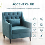 HUIMO Arm Chair Comfy Club Chair with Ottoman and Pillow
