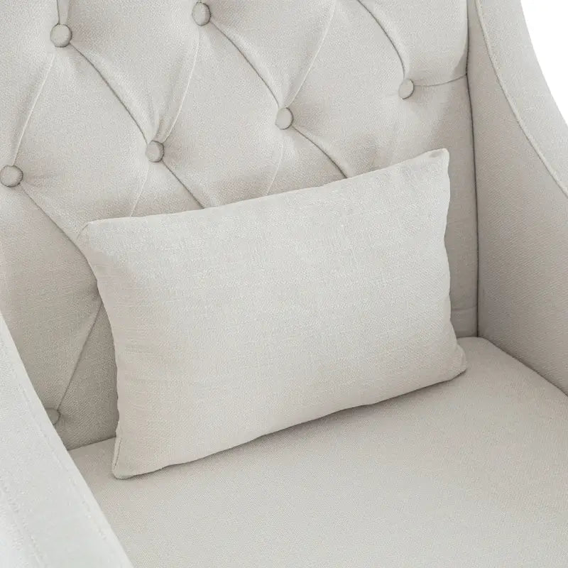 HUIMO Arm Chair Comfy Club Chair with Ottoman and Pillow