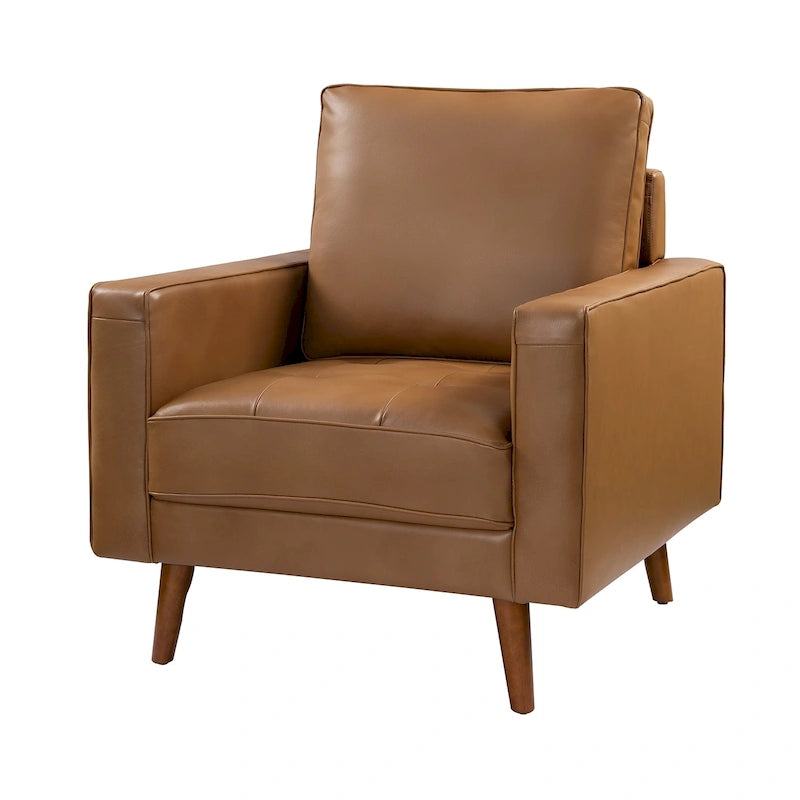 Elizabeth Mid-Century-Sessel aus echtem Leder von HULALA HOME