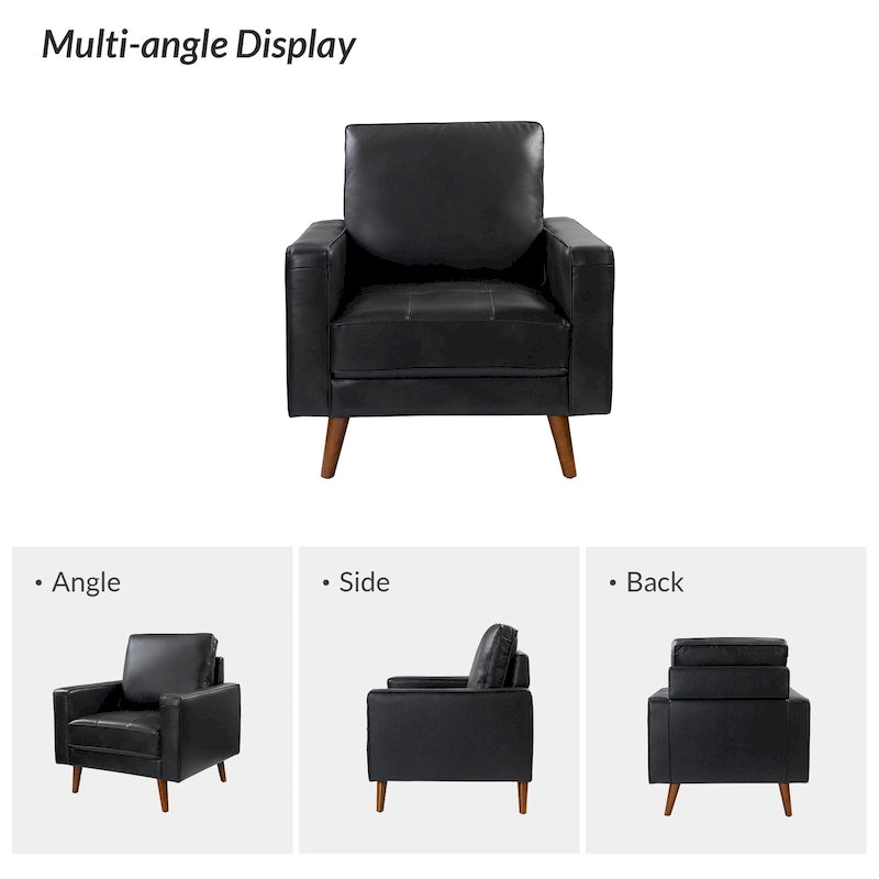 Elizabeth Mid-Century-Sessel aus echtem Leder von HULALA HOME
