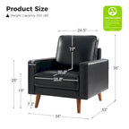 Elizabeth Mid-Century-Sessel aus echtem Leder von HULALA HOME