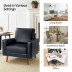 Elizabeth Mid-Century-Sessel aus echtem Leder von HULALA HOME