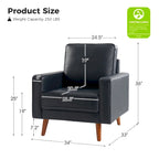 Elizabeth Mid-Century-Sessel aus echtem Leder von HULALA HOME