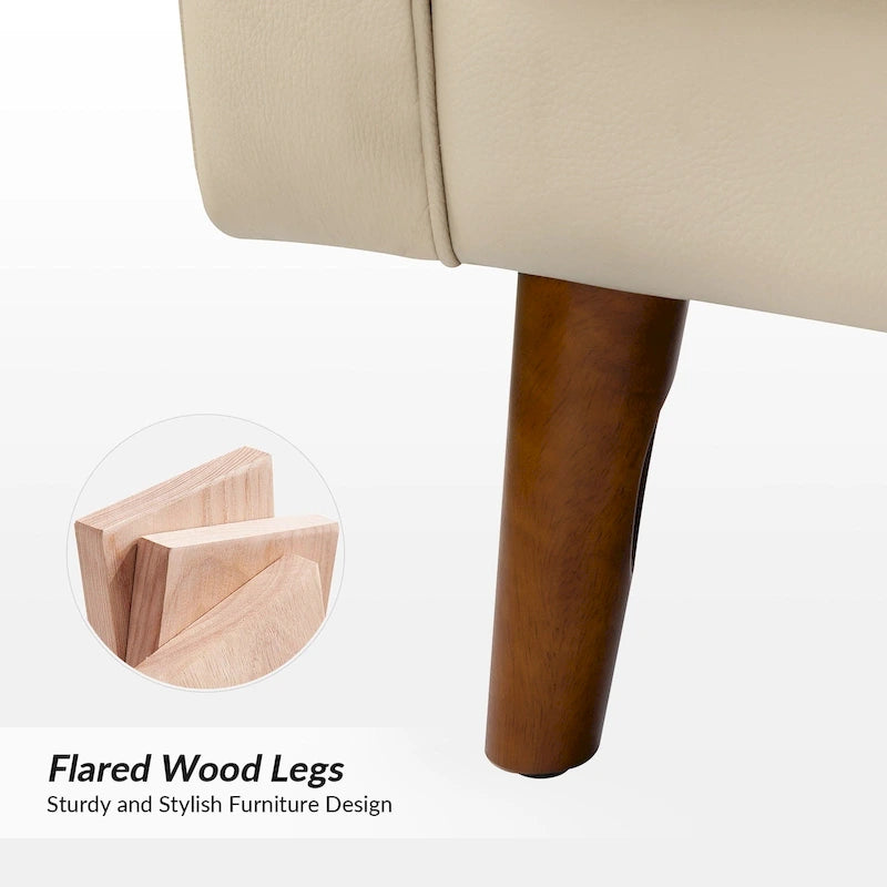 Elizabeth Mid-Century-Sessel aus echtem Leder von HULALA HOME