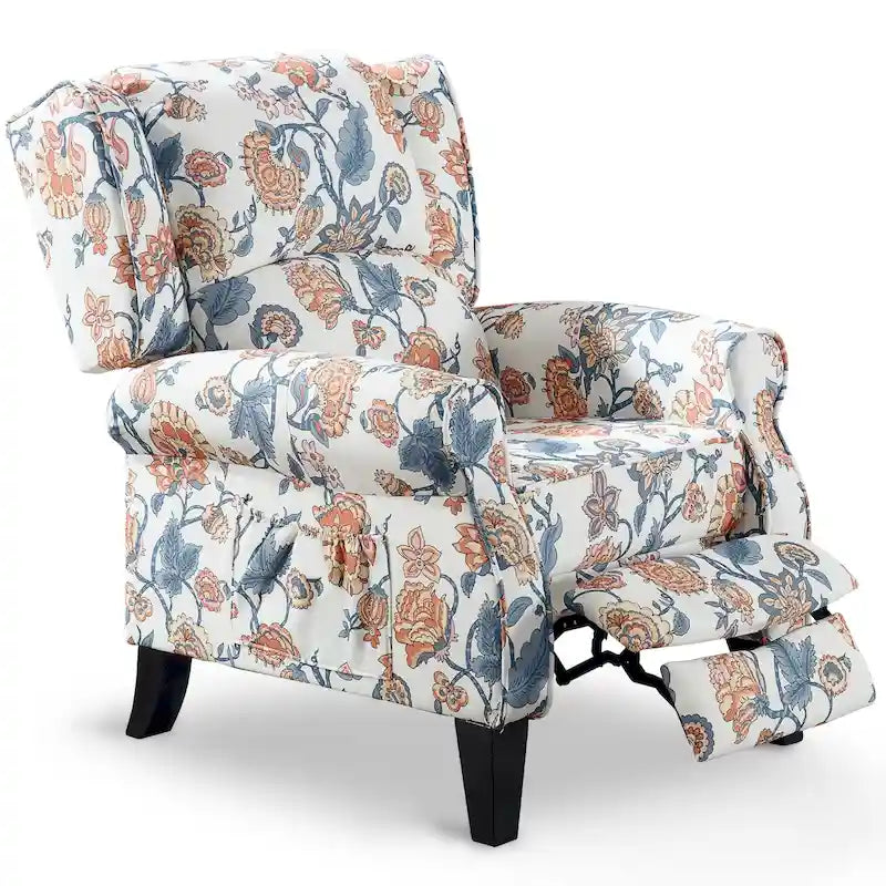 Sillón reclinable tapizado HOMYKA Polyested con respaldo abatible, diseño de ala y estilo decorativo