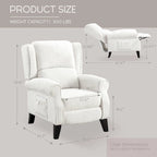 HOMYKA Polyested Upholstered Pushback Recliner Accent Chair Wingback Armchair