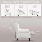 HOMYKA Polyested Upholstered Pushback Recliner Accent Chair Wingback Armchair