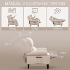 HOMYKA Polyested Upholstered Pushback Recliner Accent Chair Wingback Armchair