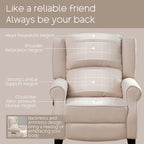 HOMYKA Polyested Upholstered Pushback Recliner Accent Chair Wingback Armchair