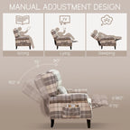 HOMYKA Polyested Upholstered Pushback Recliner Accent Chair Wingback Armchair