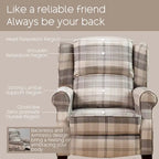 HOMYKA Polyested Upholstered Pushback Recliner Accent Chair Wingback Armchair