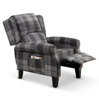 HOMYKA Polyested Upholstered Pushback Recliner Accent Chair Wingback Armchair
