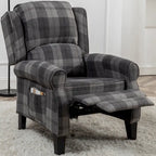 HOMYKA Polyested Upholstered Pushback Recliner Accent Chair Wingback Armchair