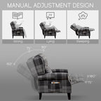 HOMYKA Polyested Upholstered Pushback Recliner Accent Chair Wingback Armchair