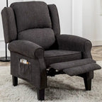 HOMYKA Polyested Upholstered Pushback Recliner Accent Chair Wingback Armchair