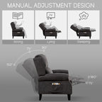 HOMYKA Polyested Upholstered Pushback Recliner Accent Chair Wingback Armchair