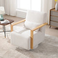 Mid-Century-Swivelsessel mit Bouclé-Polsterung und Kissen