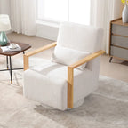 Mid-Century-Swivelsessel mit Bouclé-Polsterung und Kissen