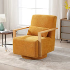 Mid-Century-Swivelsessel mit Bouclé-Polsterung und Kissen