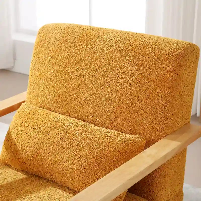 Mid-Century-Swivelsessel mit Bouclé-Polsterung und Kissen