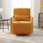 Mid-Century-Swivelsessel mit Bouclé-Polsterung und Kissen