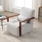 Mid-Century-Swivelsessel mit Bouclé-Polsterung und Kissen