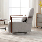 Mid-Century-Swivelsessel mit Bouclé-Polsterung und Kissen