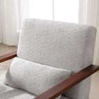Mid-Century-Swivelsessel mit Bouclé-Polsterung und Kissen