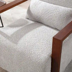 Mid-Century-Swivelsessel mit Bouclé-Polsterung und Kissen