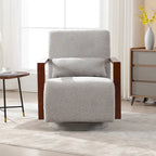 Mid-Century-Swivelsessel mit Bouclé-Polsterung und Kissen