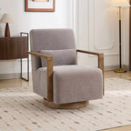Mid-Century-Swivelsessel mit Bouclé-Polsterung und Kissen
