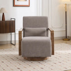 Mid-Century-Swivelsessel mit Bouclé-Polsterung und Kissen