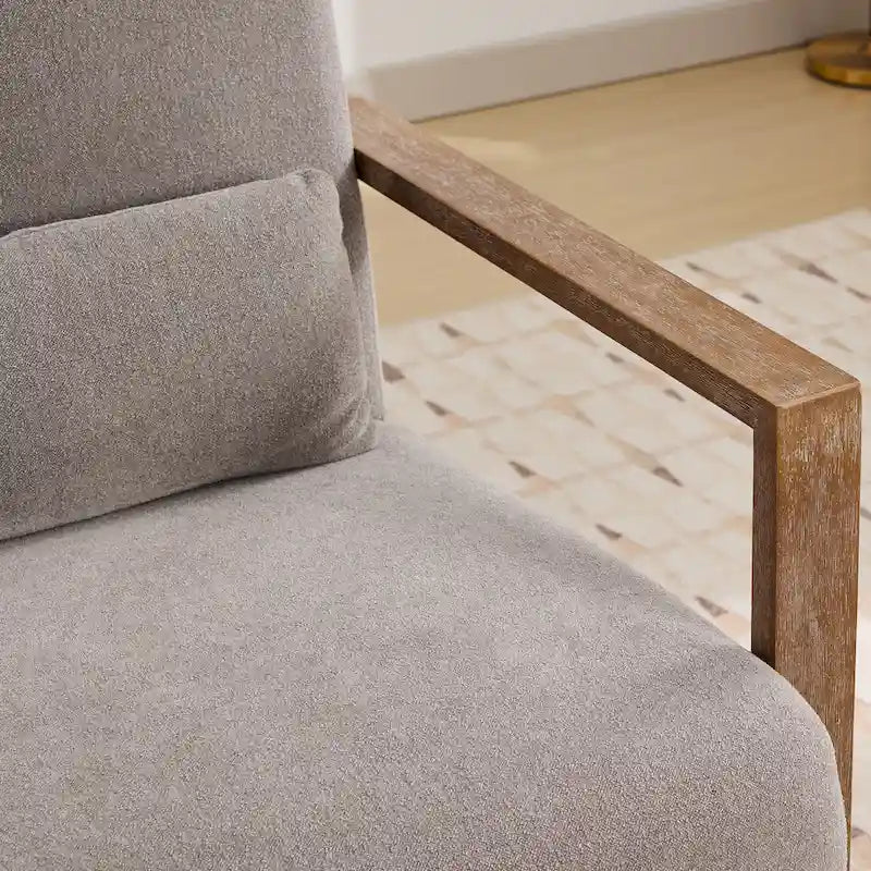 Mid-Century-Swivelsessel mit Bouclé-Polsterung und Kissen
